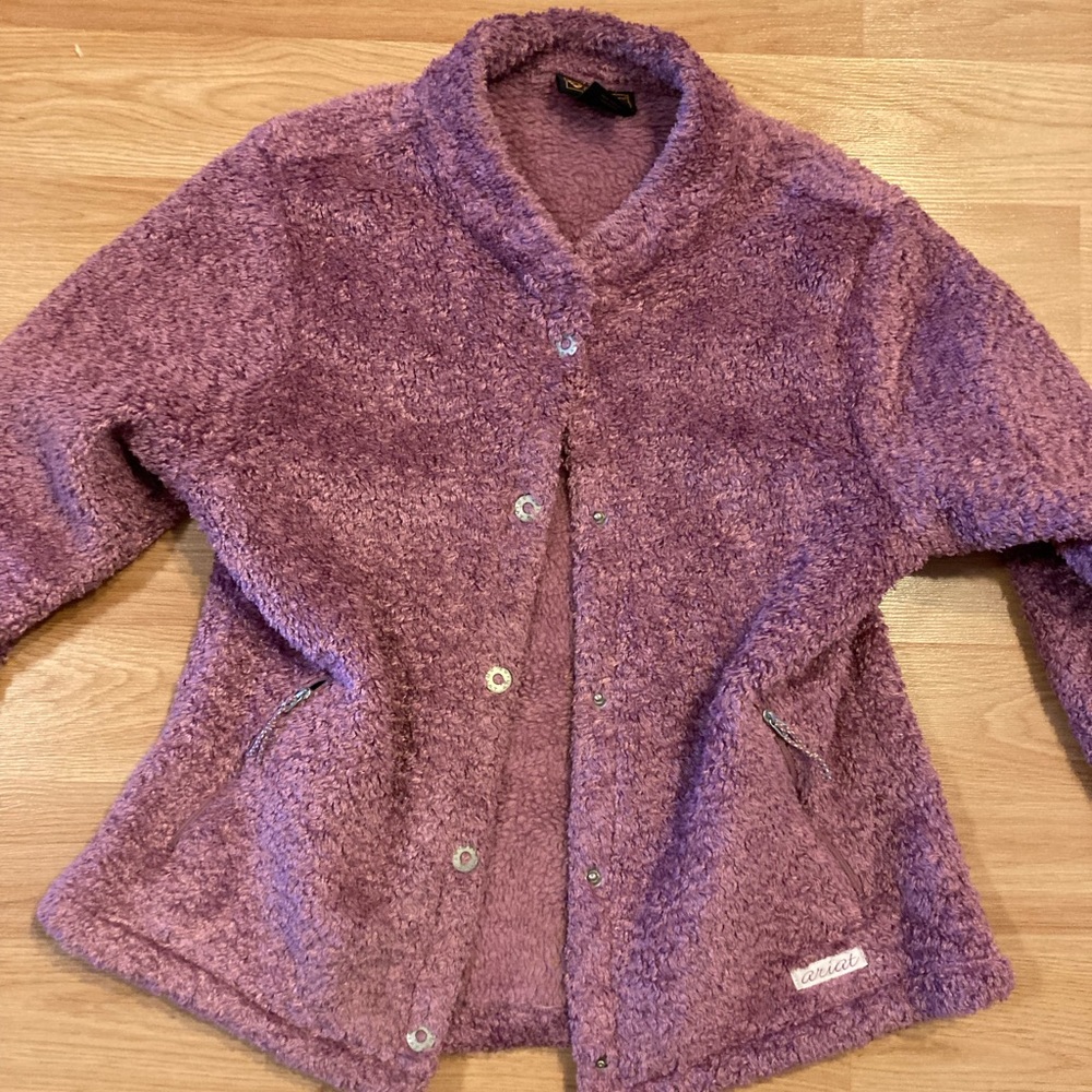 Ariat light purple/pink Sherpa mock neck jacket buttoned front size large